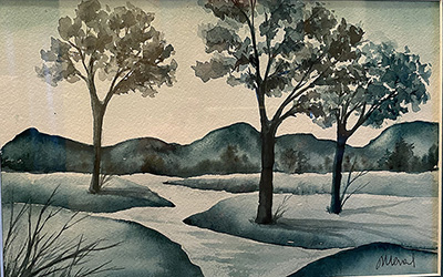 Green Lake, watercolour painting by Meral Altinbilek
