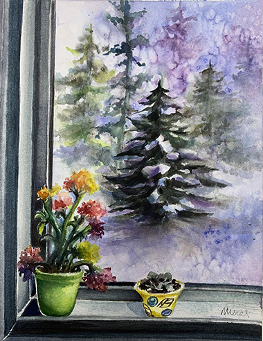 Inside Out, watercolour painting by Meral Altinbilek
