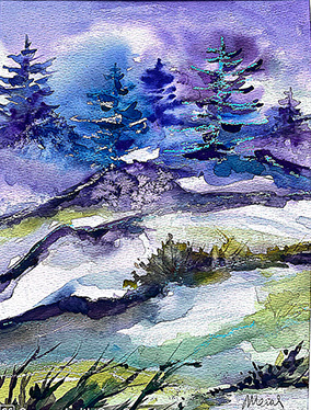 Painting by Meral Altinbilek shown at Timeless Terrains, 2024 (1 of 2)
