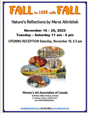FALL in LOVE with FALL, solo show of paintings by Meral Altinbilek, November 15 to 25, 2023